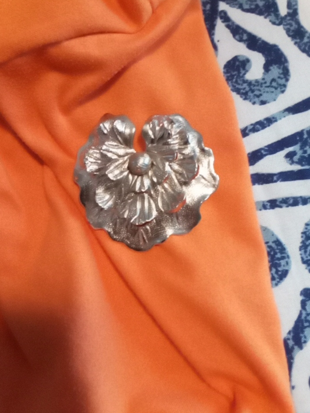 Silver Floral Statement Brooch - Women's Fashion Accessory